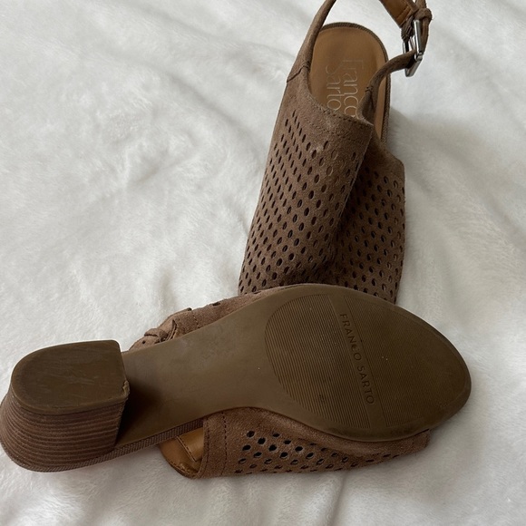 Franco Sarto Perforated Brown Sandals - Picture 4 of 4